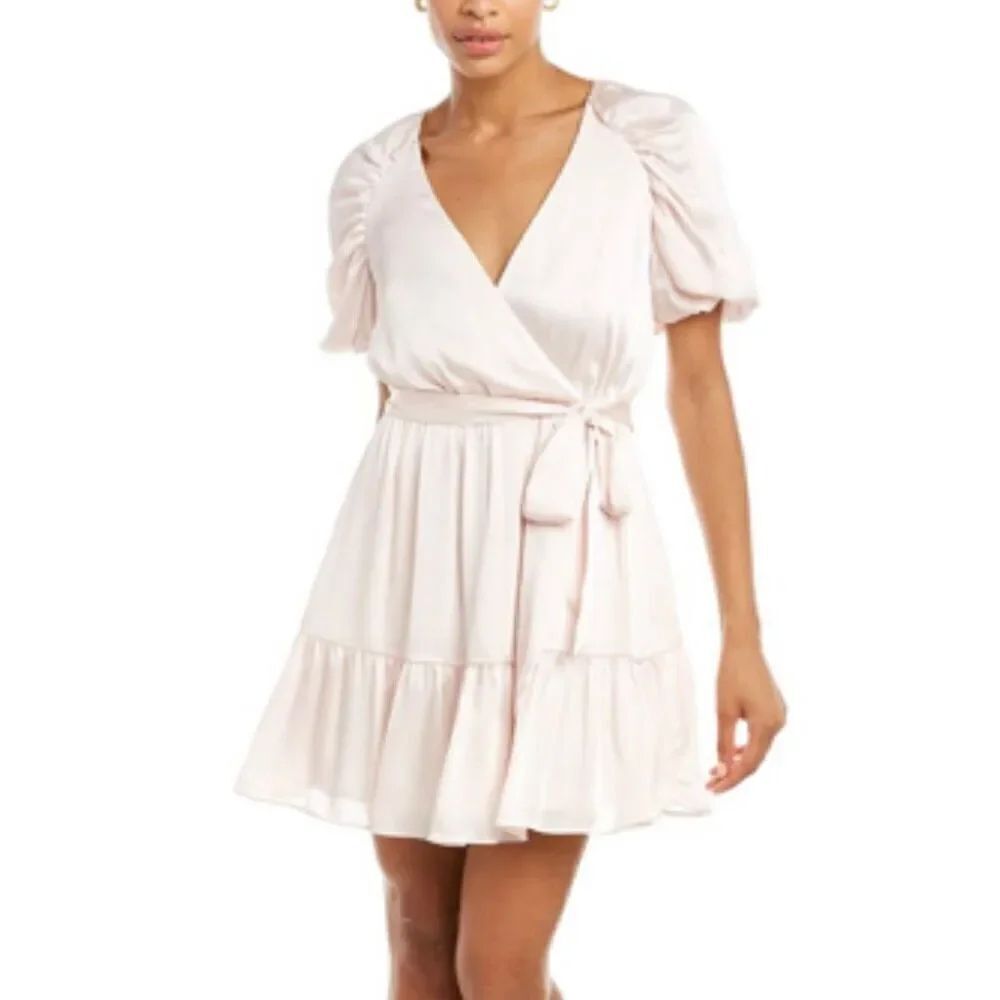 Ted baker London blush wrap puff sleeve dress size 2
